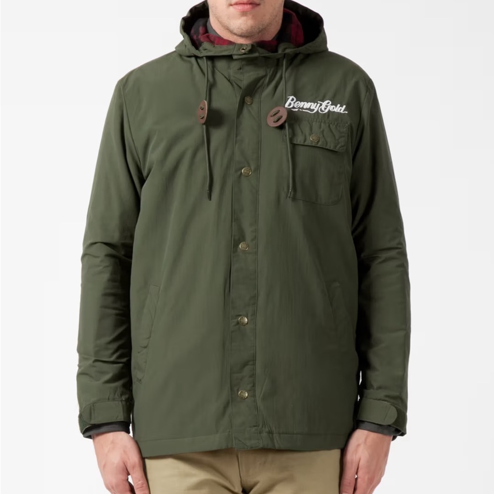 Benny Gold Green Hooded Parker fishtail Jacket size medium